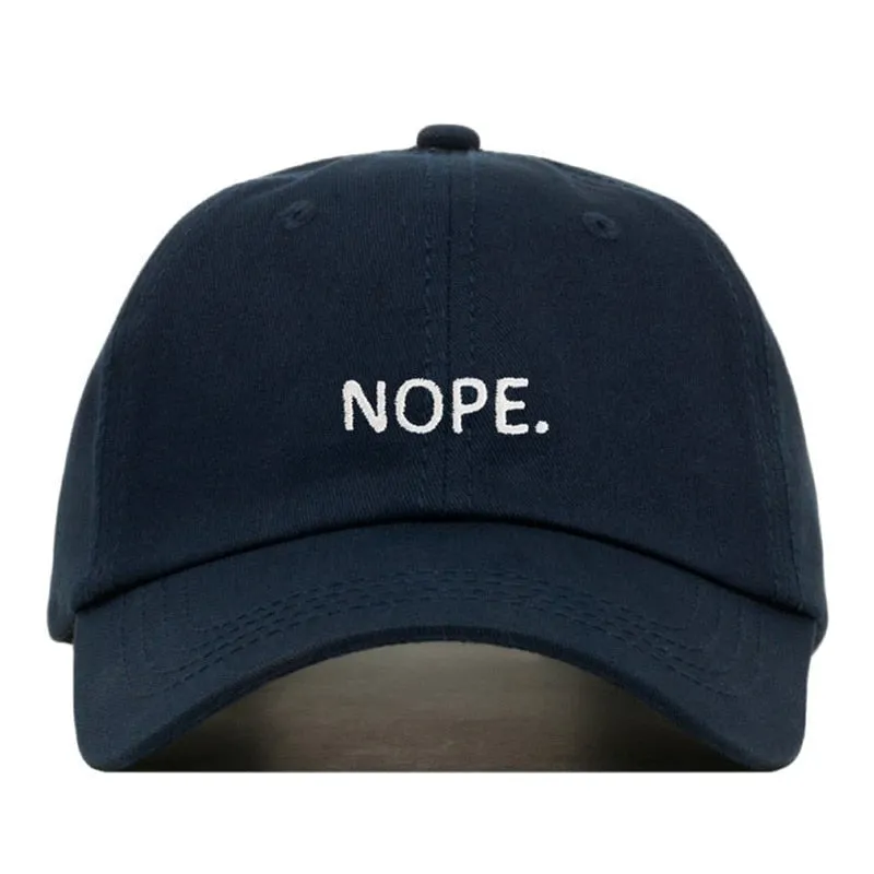 "NOPE" Casquette Baseball Snapback Brodée Beige - URB1™
