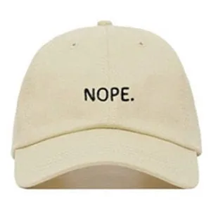 "NOPE" Casquette Baseball Snapback Brodée Beige - URB1™