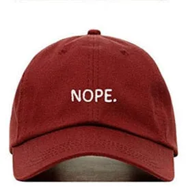 "NOPE" Casquette Baseball Snapback Brodée Beige - URB1™