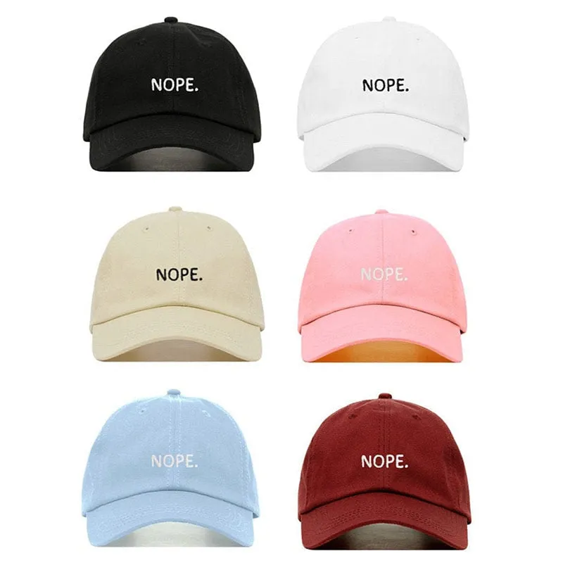 "NOPE" Casquette Baseball Snapback Brodée Beige - URB1™