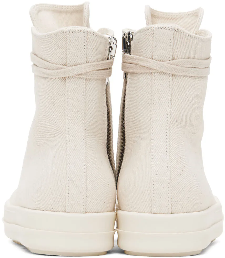 RICK OWENS DRKSHDW Off-White Denim Sneakers