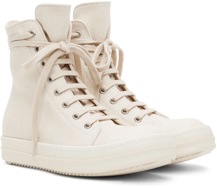 RICK OWENS DRKSHDW Off-White Denim Sneakers