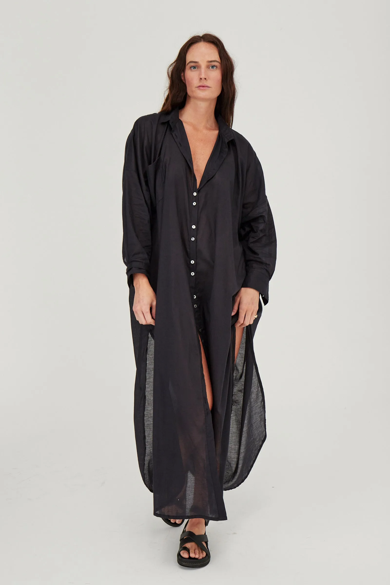 Santorini Shirt Dress Black
