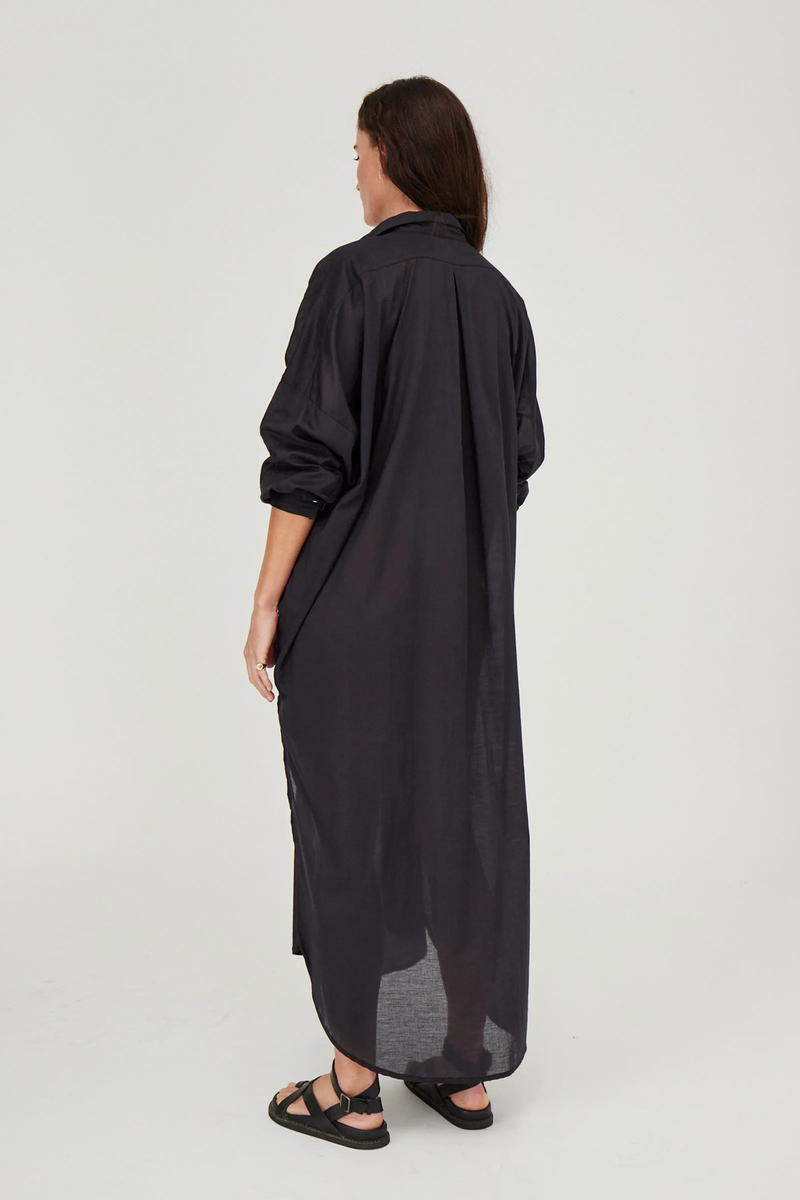 Santorini Shirt Dress Black