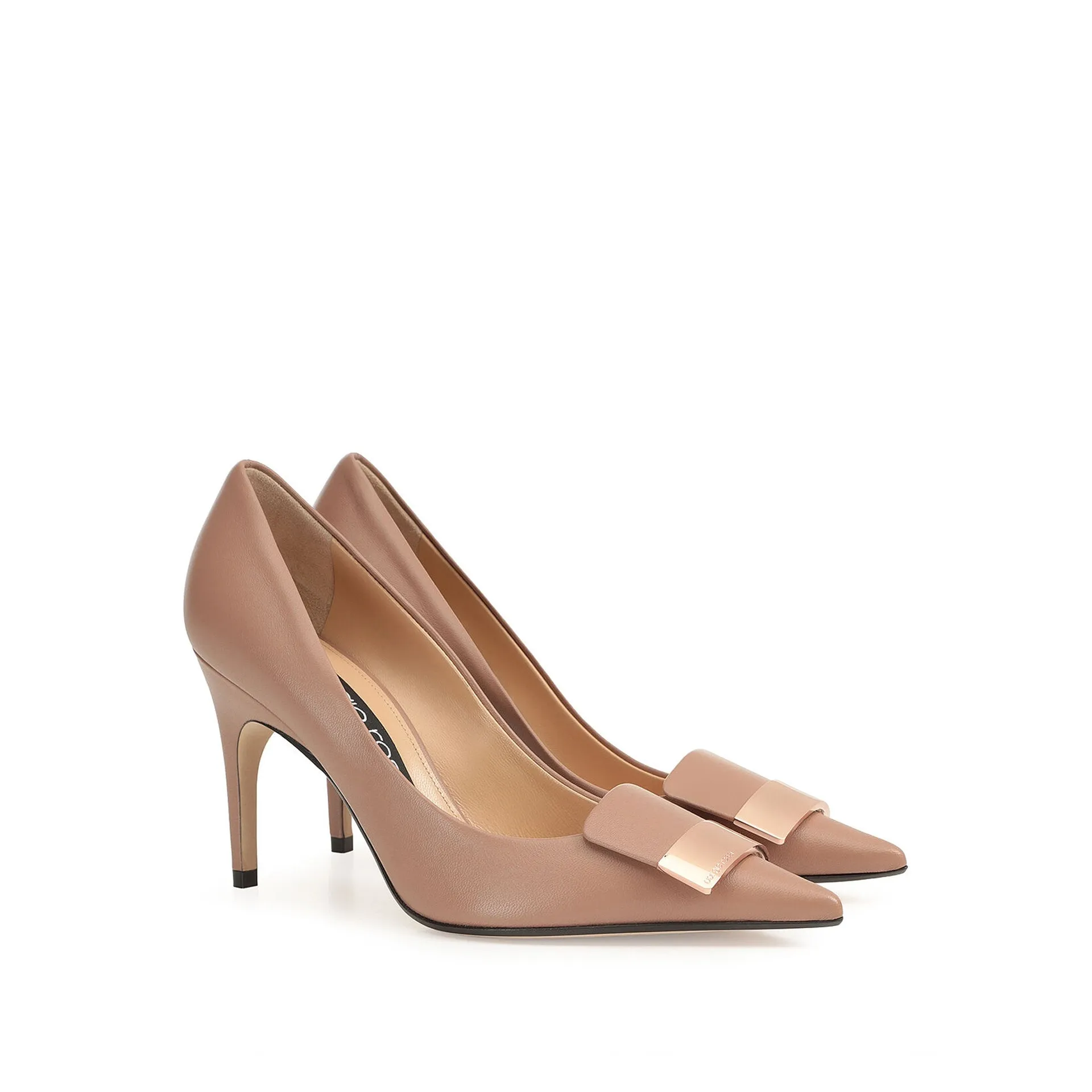 SERGIO ROSSI Elegant Leather Pumps with Chic 9 cm Heel