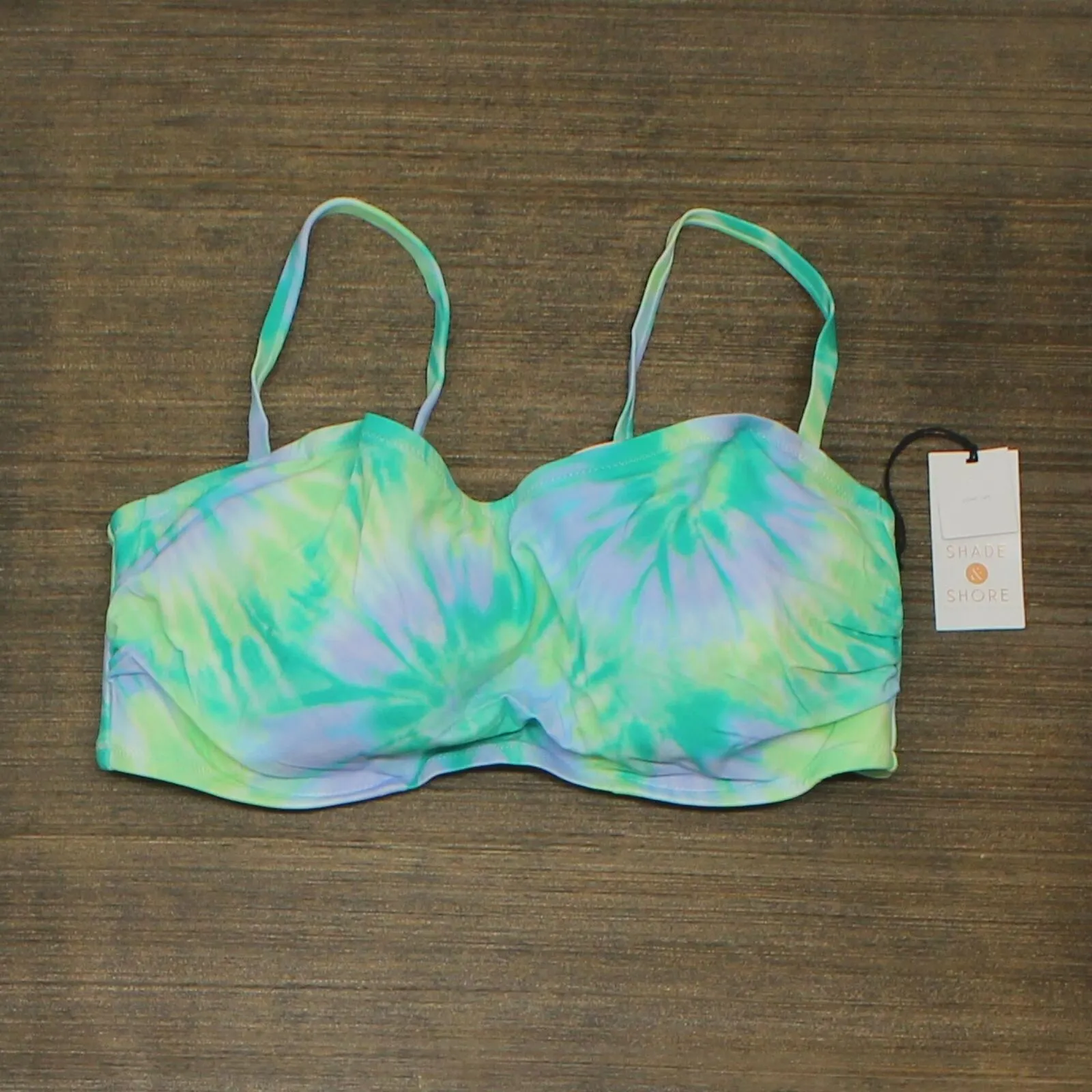 Shade & Shore Women's Light Lift Bralette Bikini Top AFT42 Blue Tie-Dye 36D