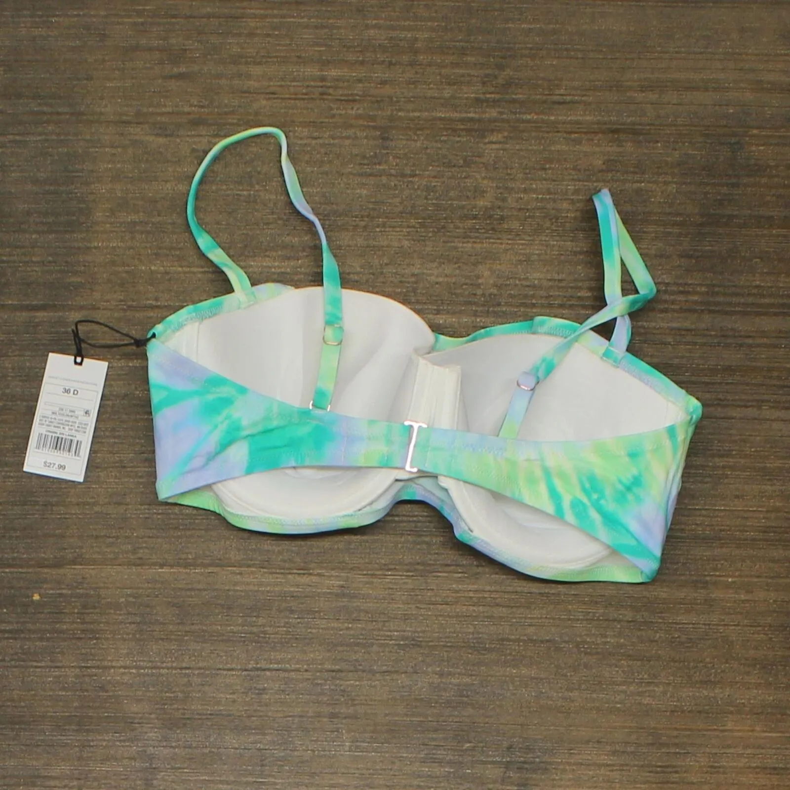 Shade & Shore Women's Light Lift Bralette Bikini Top AFT42 Blue Tie-Dye 36D