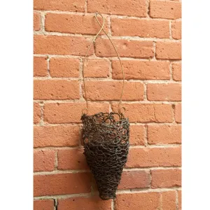 Small Woven Copper Hanging Planter