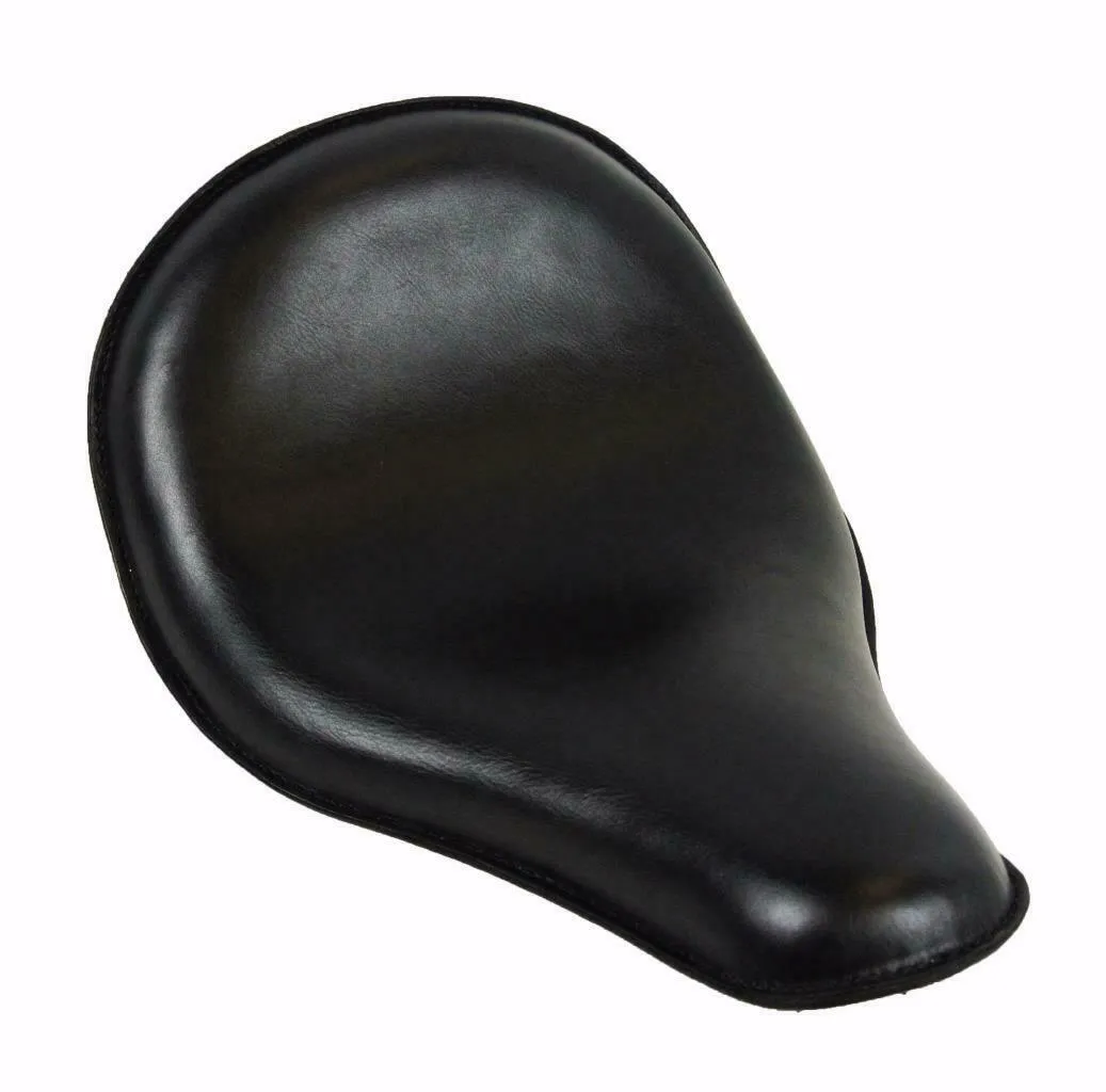 Spring Solo Seat Chopper Sporster Harley Bobber 11x15" High Back Black Leather