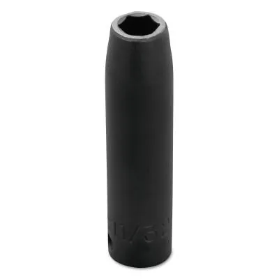 Stanley® Products Torqueplus Deep Impact Sockets , 3/8 in Drive, 11/32 in Opening, 6 Points, 7711H