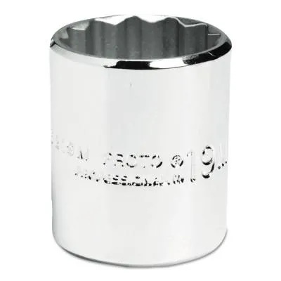 Stanley® Products Torqueplus Metric Sockets 3/8 in, 3/8 in Drive, 19 mm, 12 Points, 5219M