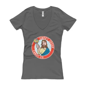 Sweet Jesus Candy Company Fitted V-Neck T-Shirt