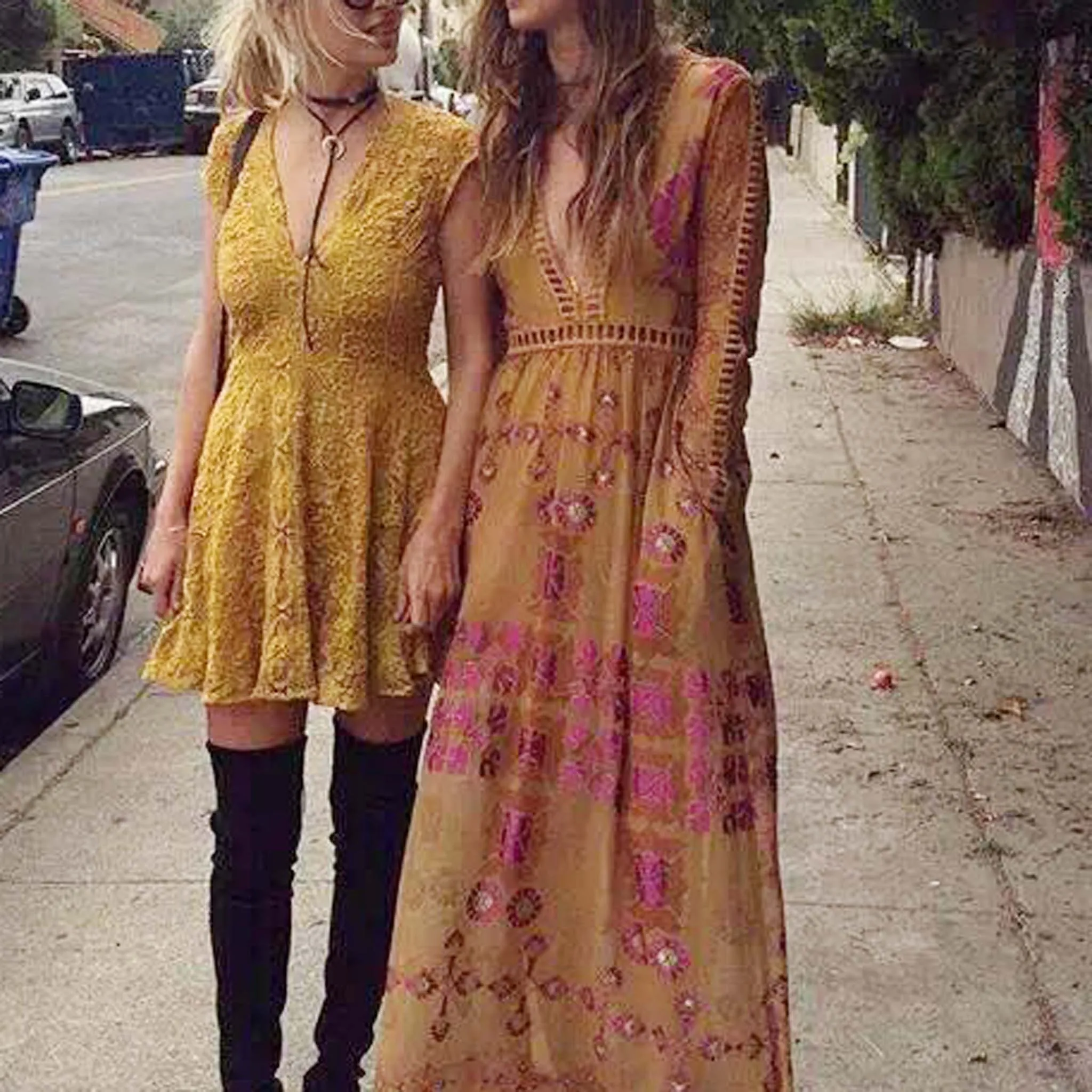 The Medallion Maxi Dress in Mustard