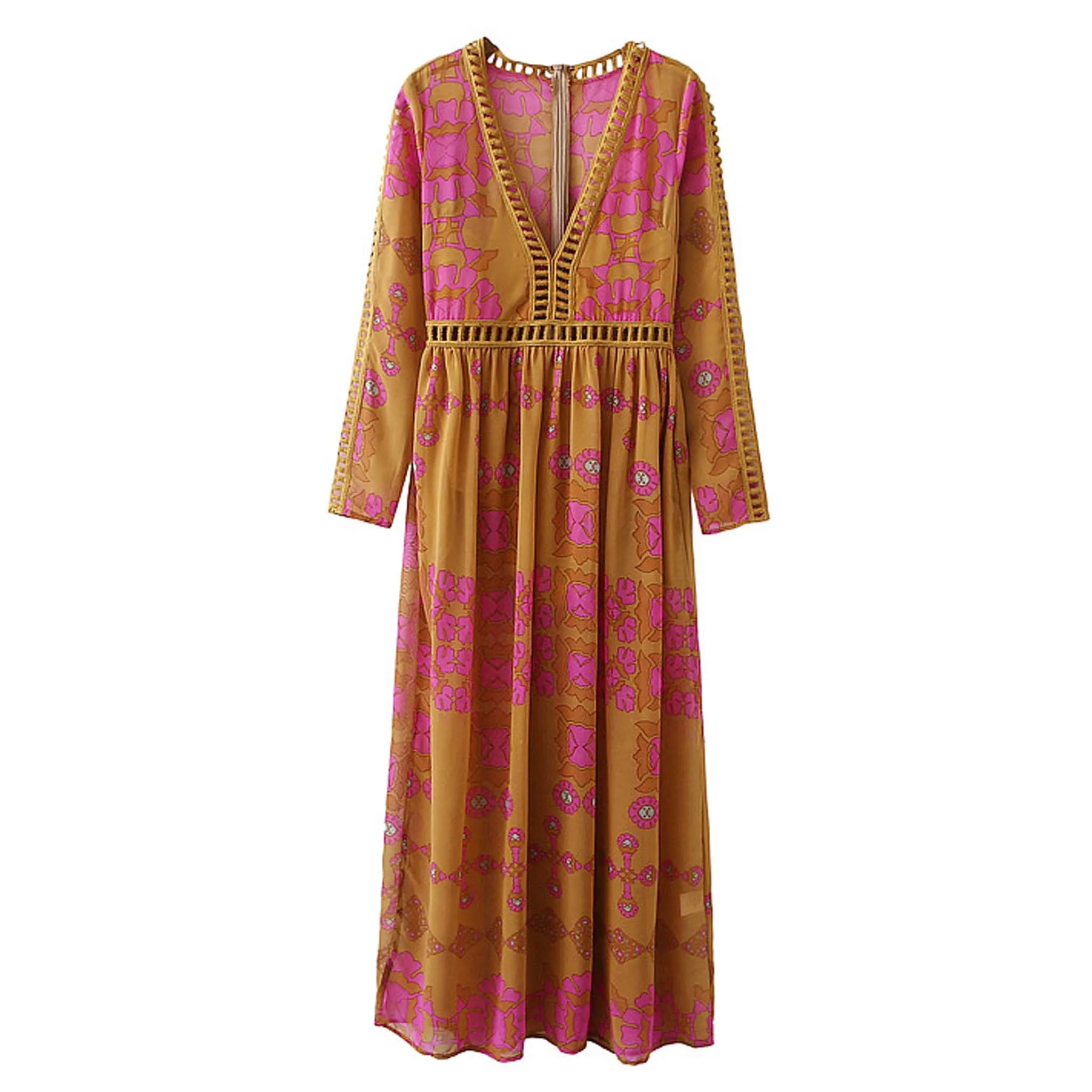 The Medallion Maxi Dress in Mustard