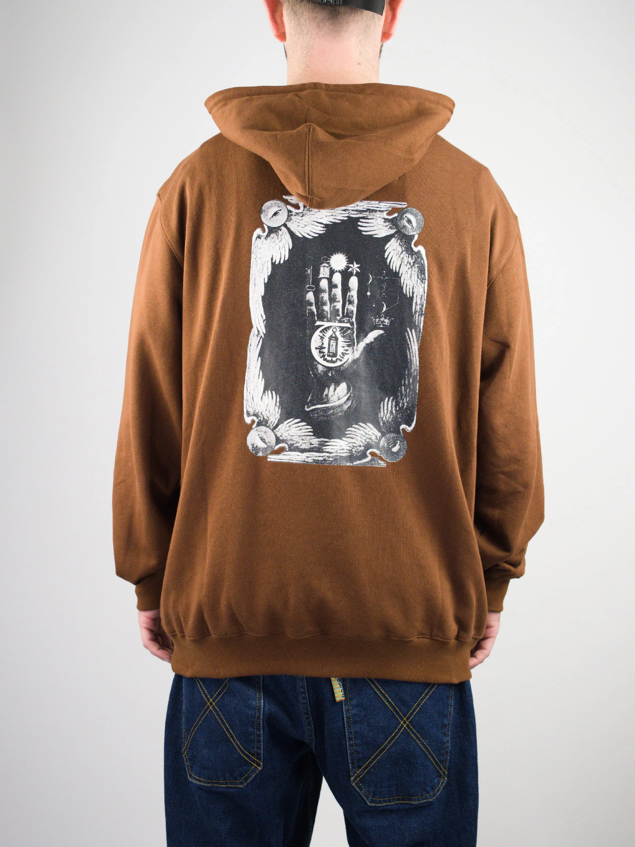 Theories of Atlantis - Hand of Theories Pull Over Hoodie - Chocolate Brown