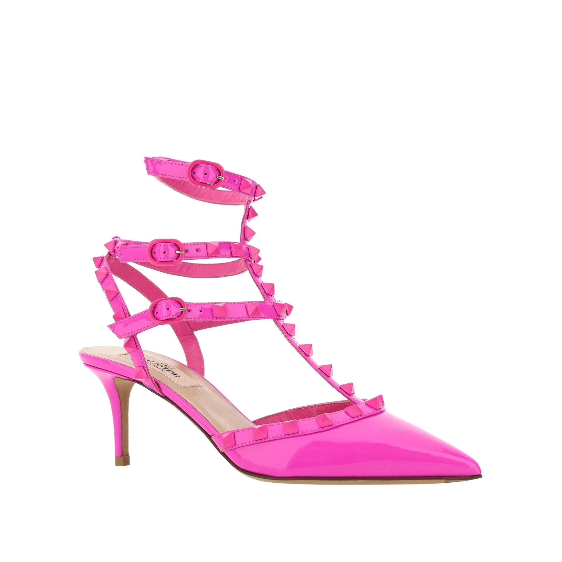 VALENTINO GARAVANI Rockstud Pumps with Adjustable Ankle Buckle - 6.5 cm Heel