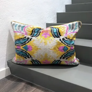 Velvet Ikat Cushion Sunny Spring | Velvet Ikat Pillow Sunny Spring