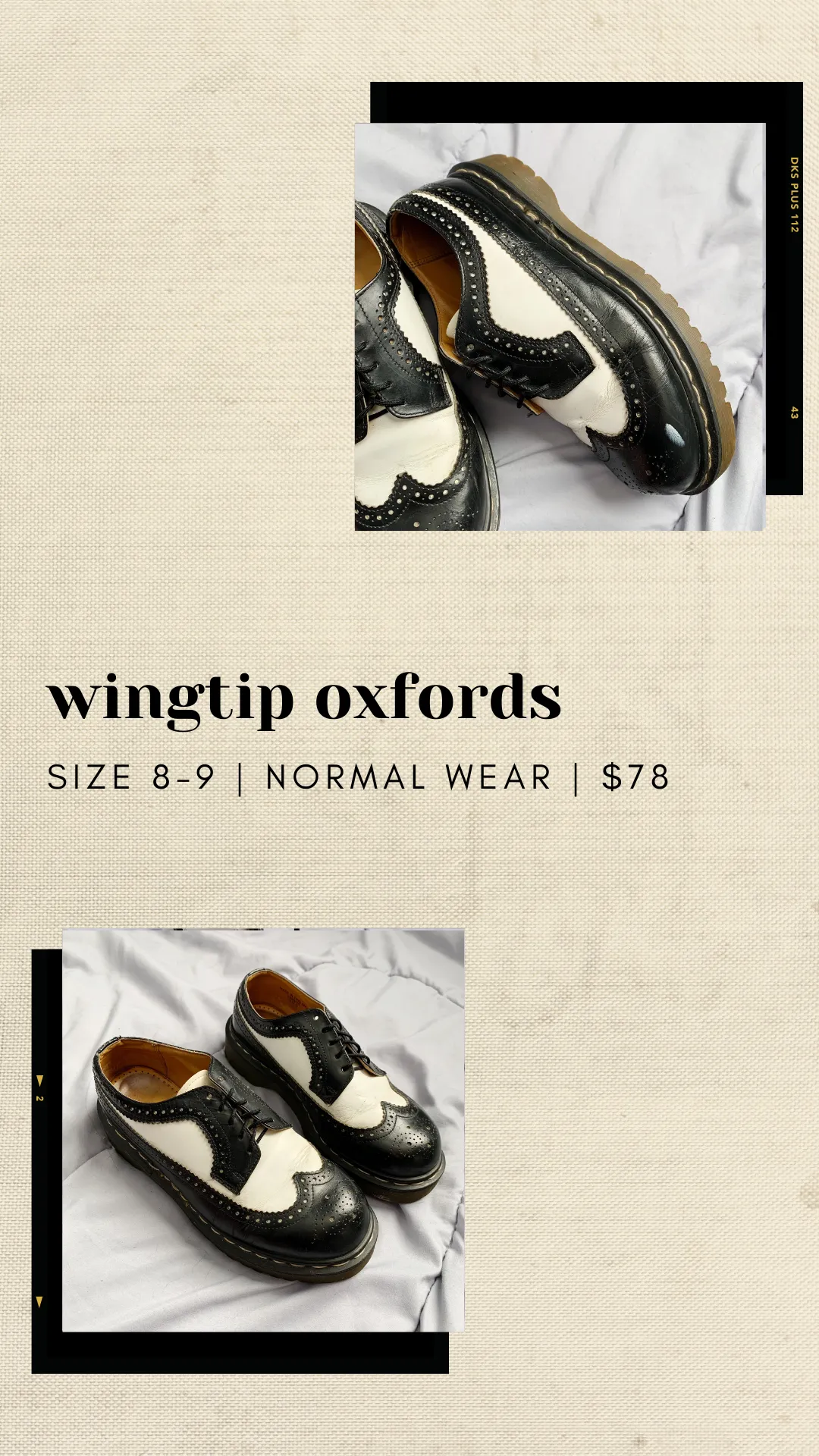 Wingtip oxfords