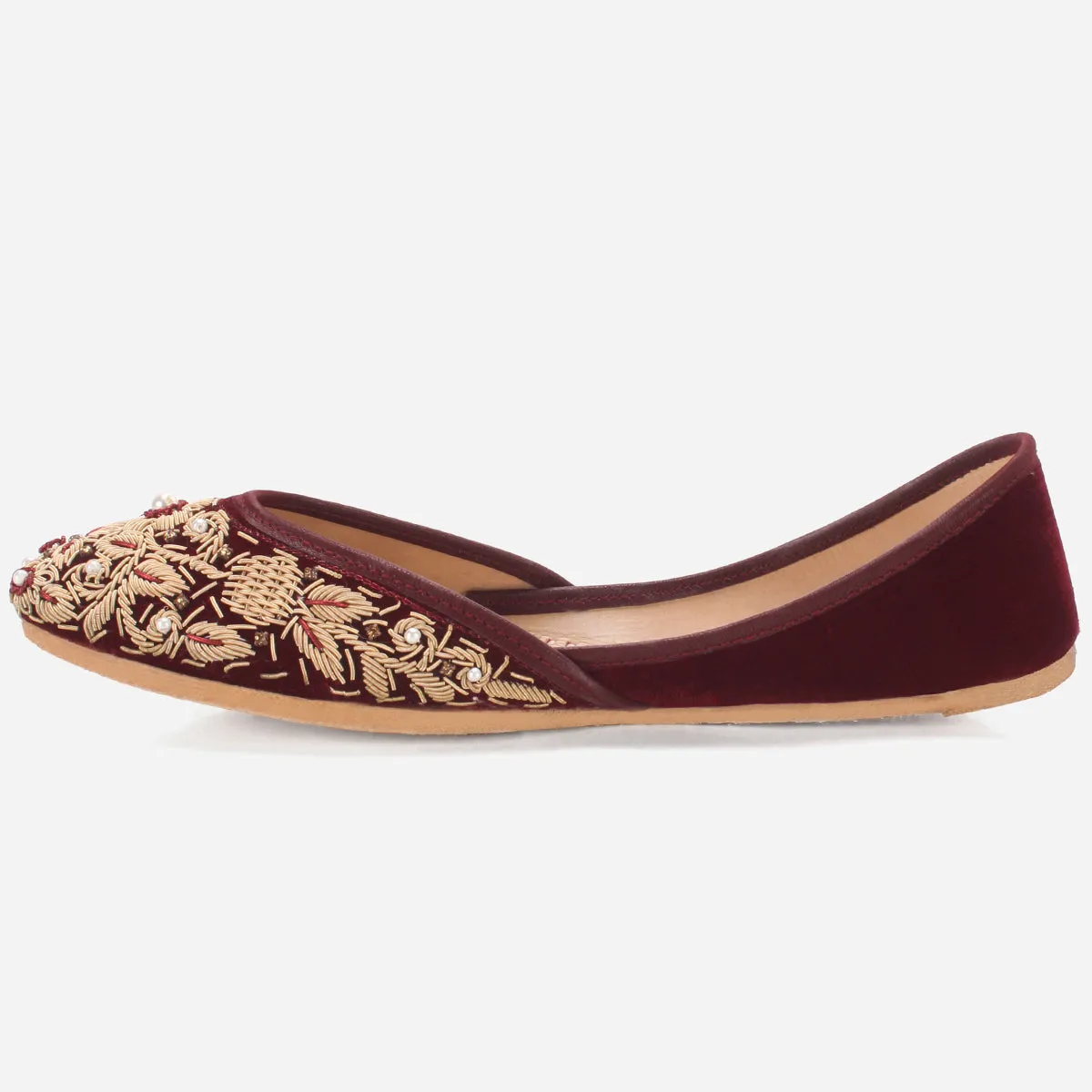 Women "Aizal" Leather Embroidered Wedding Khussa