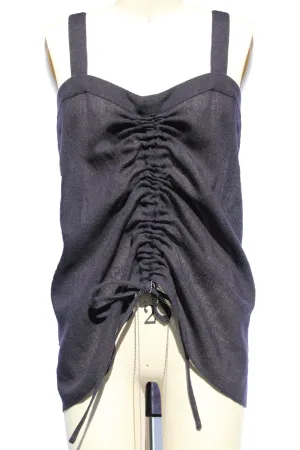 Woven Wool Ruched Blouse