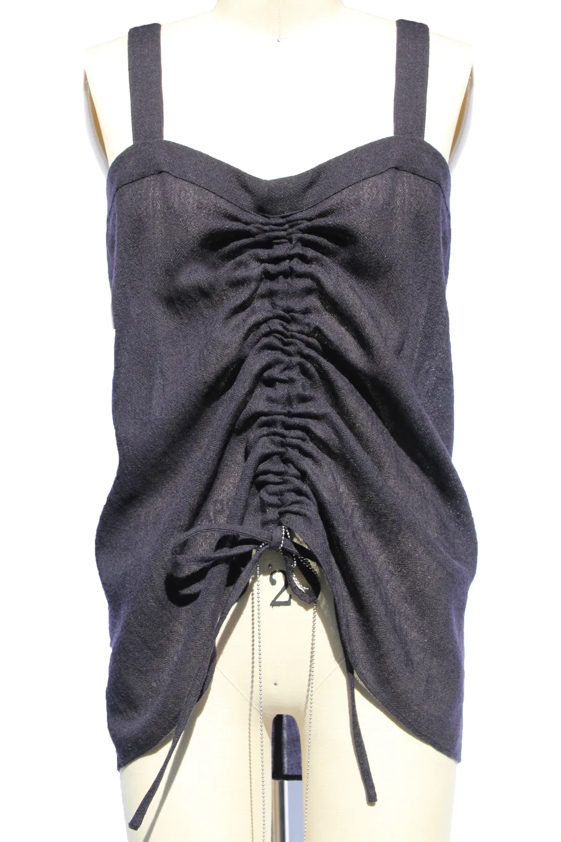 Woven Wool Ruched Blouse