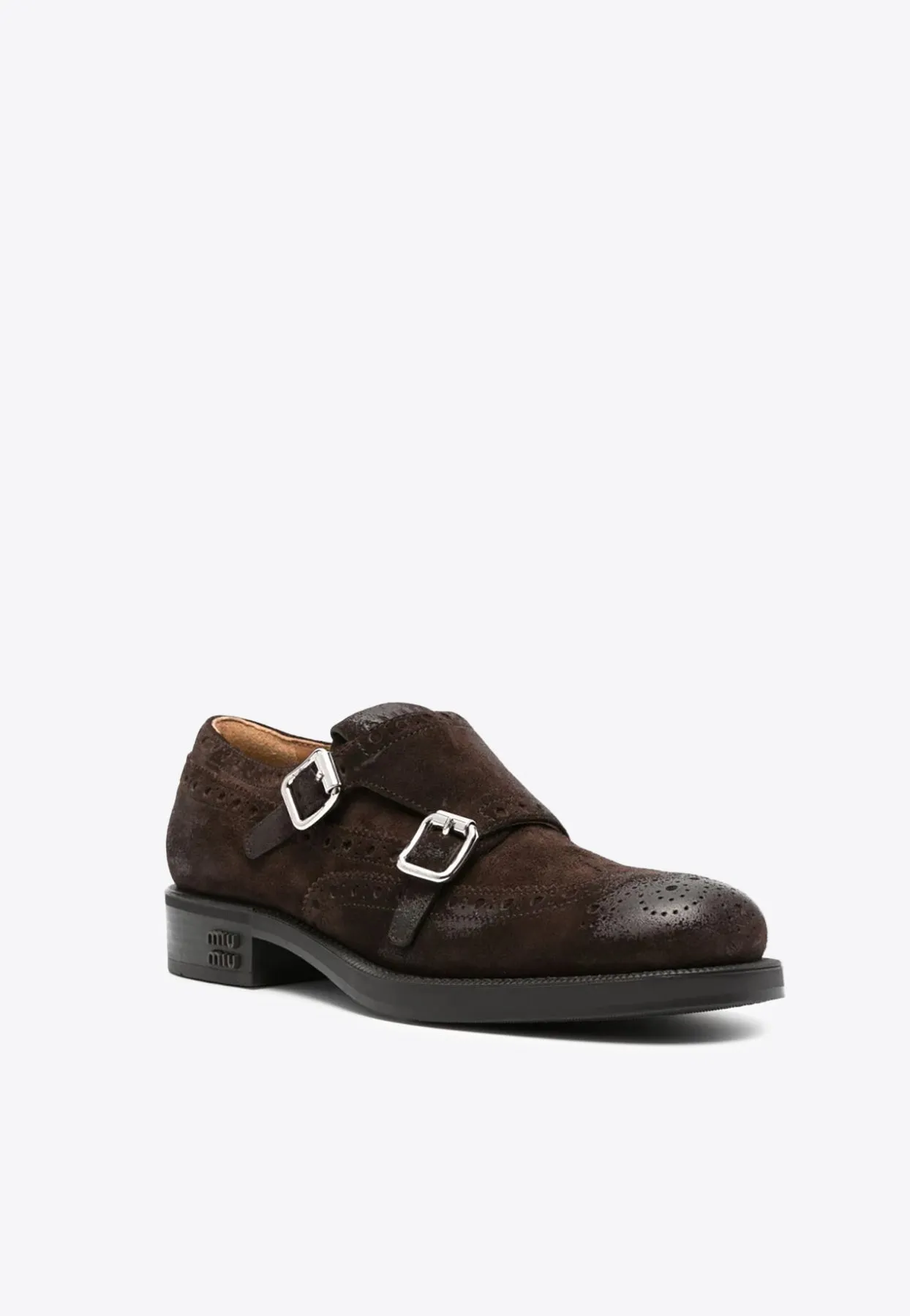 X Church's Monk Strap Suede Brogue Shoes