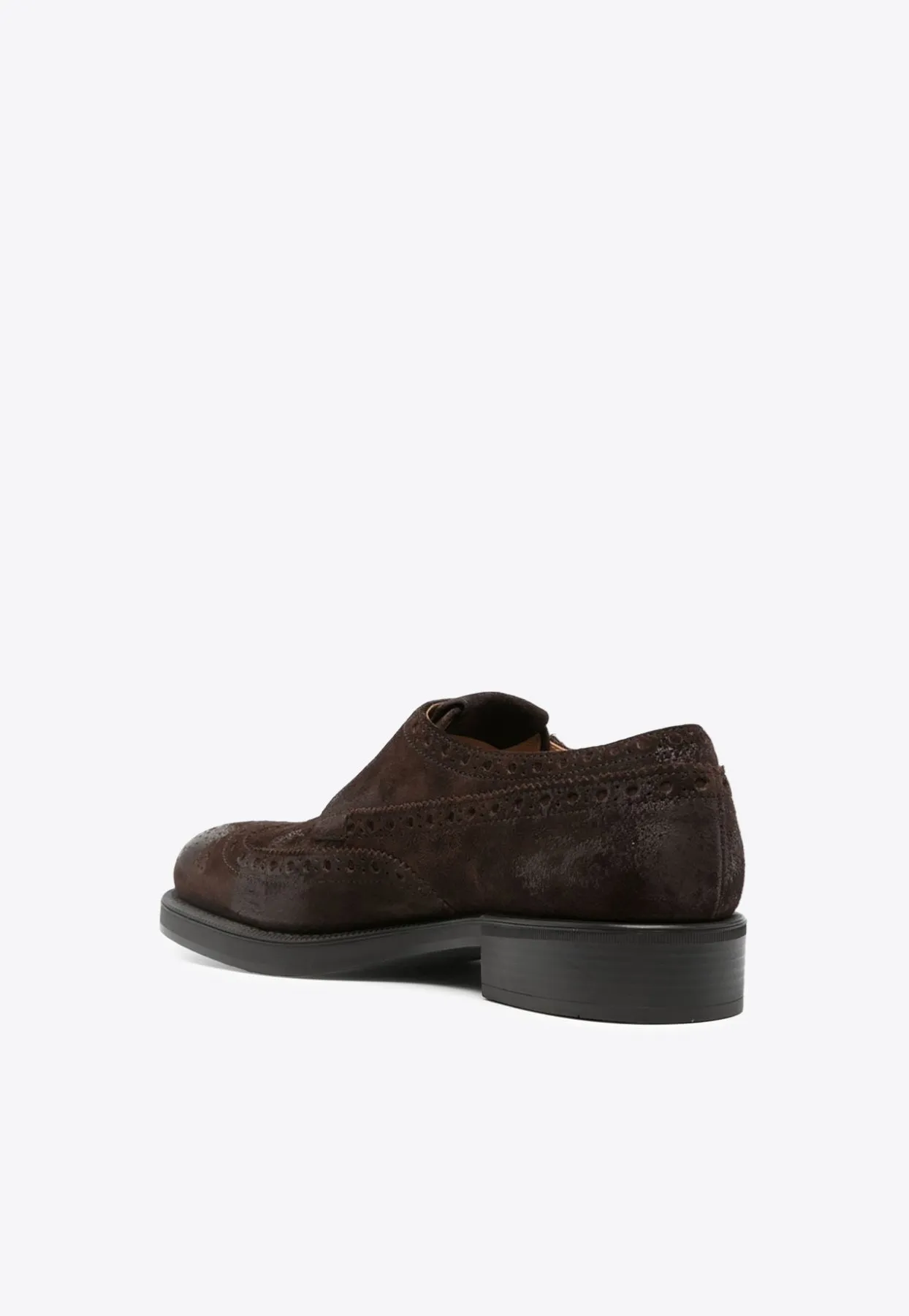 X Church's Monk Strap Suede Brogue Shoes