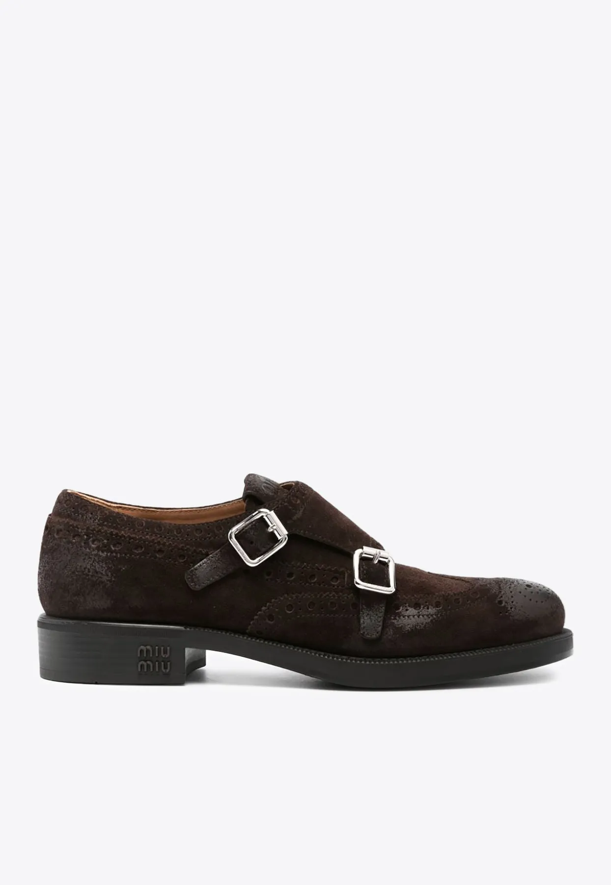 X Church's Monk Strap Suede Brogue Shoes
