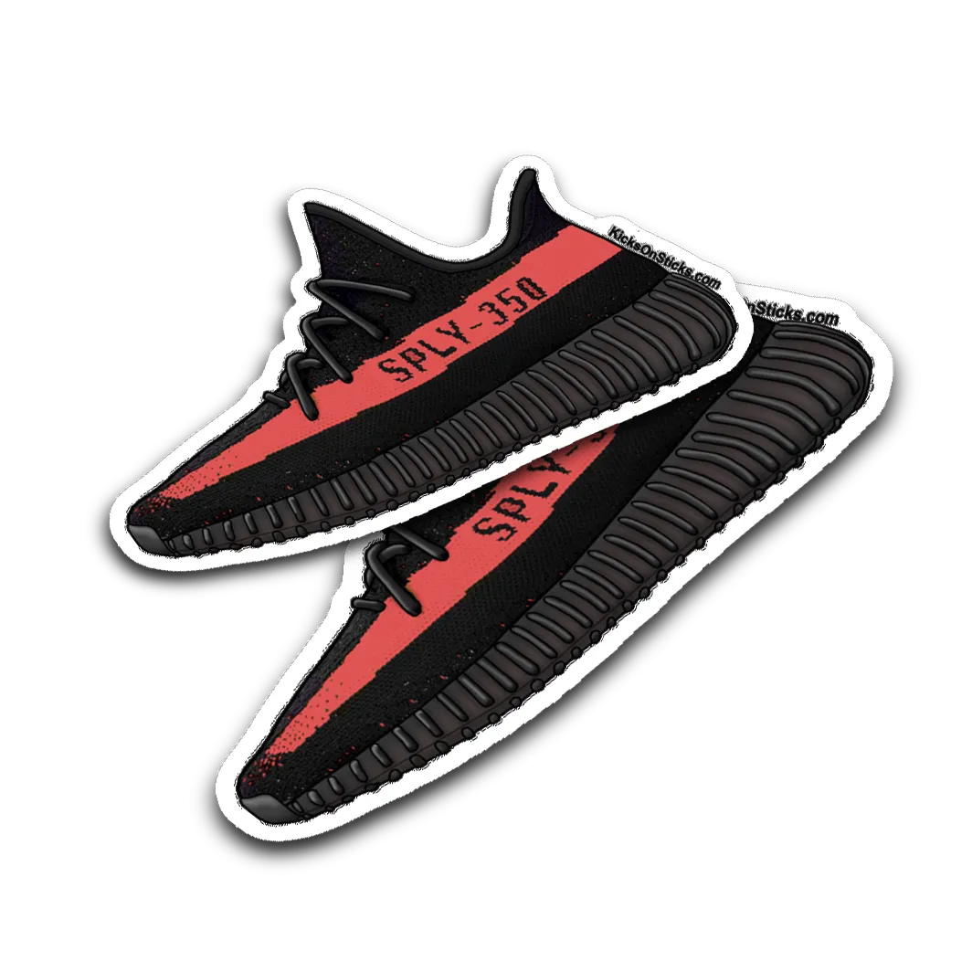 Yeezy 350 V2 "Black Red Stripe" Sneaker Sticker