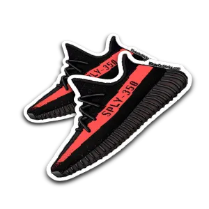 Yeezy 350 V2 "Black Red Stripe" Sneaker Sticker