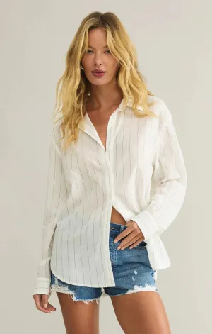 Z Supply Seaport Striped Button Up Shirt