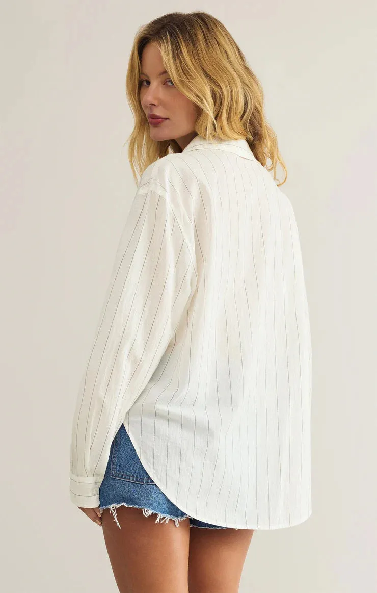 Z Supply Seaport Striped Button Up Shirt